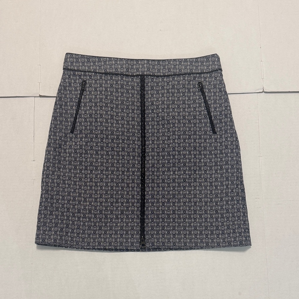TORY BURCH chaumont skirt in new ivory midnight navy Gemini  Size 10